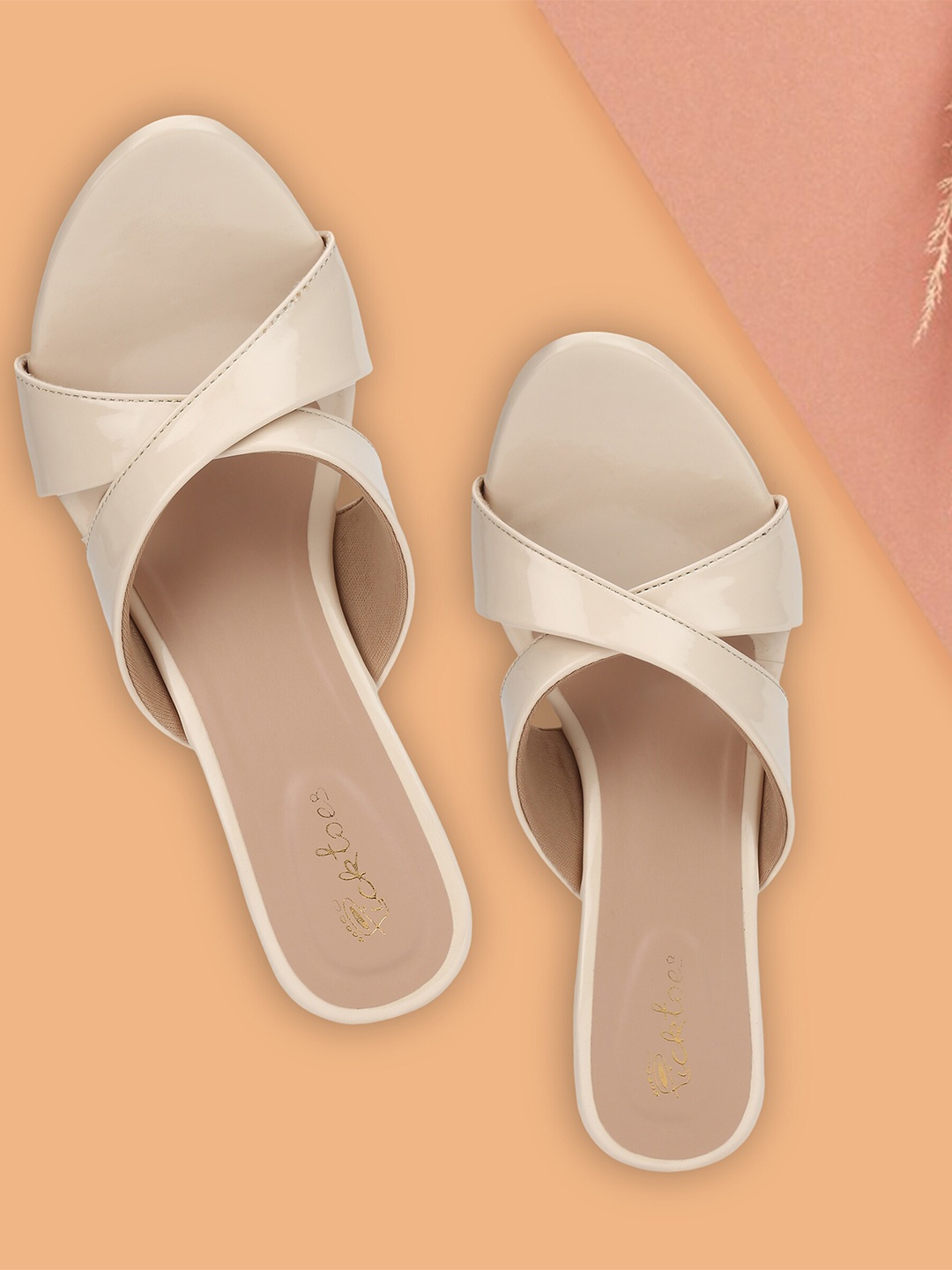 

Picktoes Open Toe Block Heels, Cream