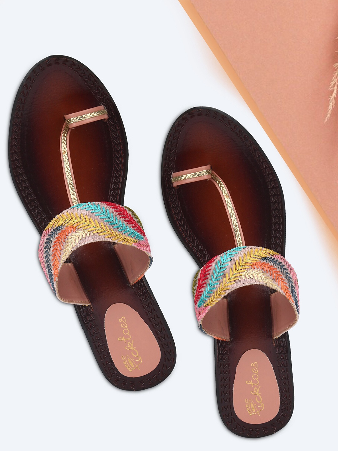 

Picktoes Embellished One toe Block heels, Pink