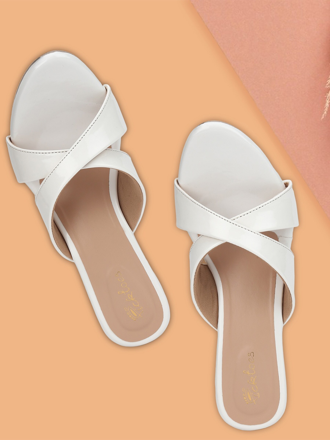 

Picktoes Open Toe Block Heels, White