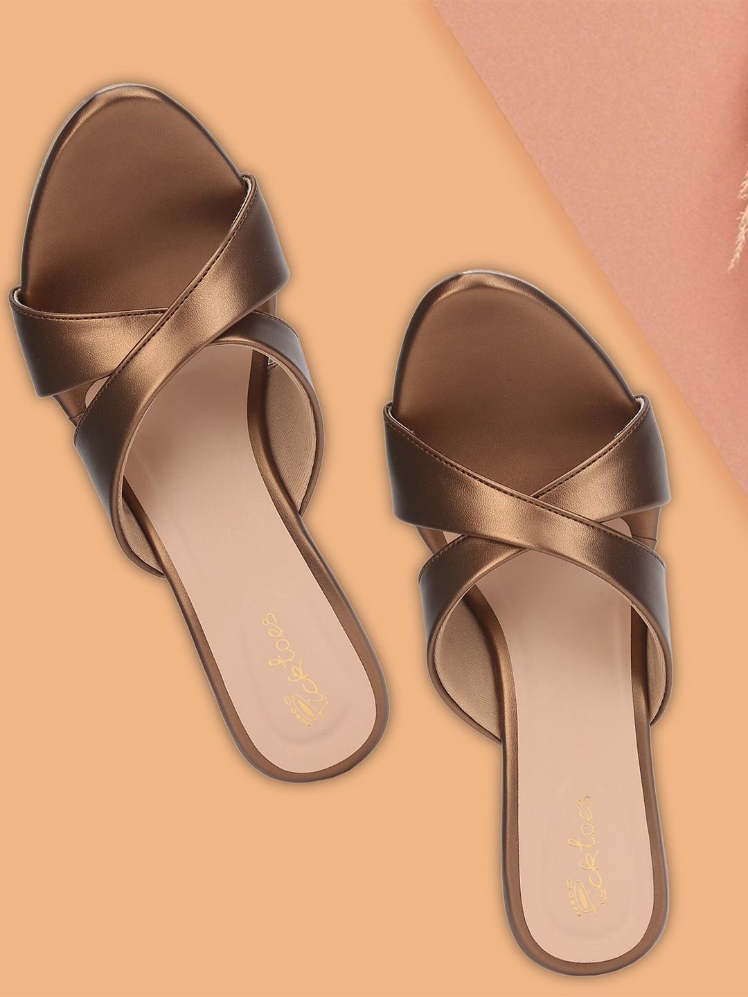 

Picktoes Open Toe Block Heels, Copper