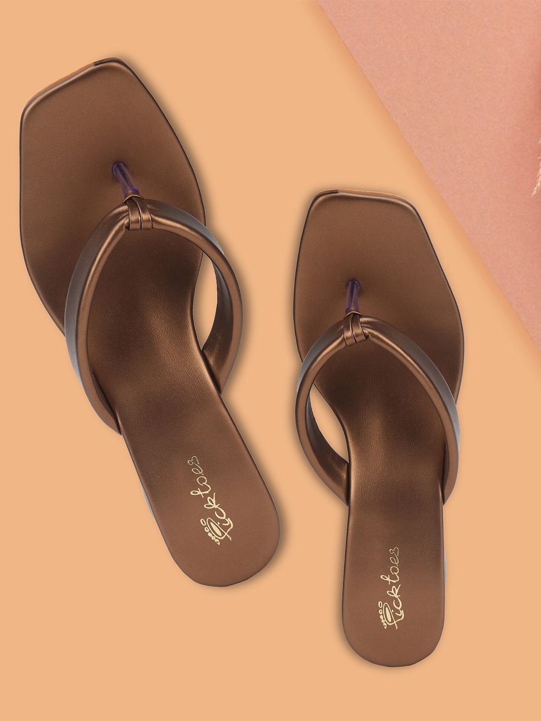 

Picktoes Open Toe Block Heels, Copper