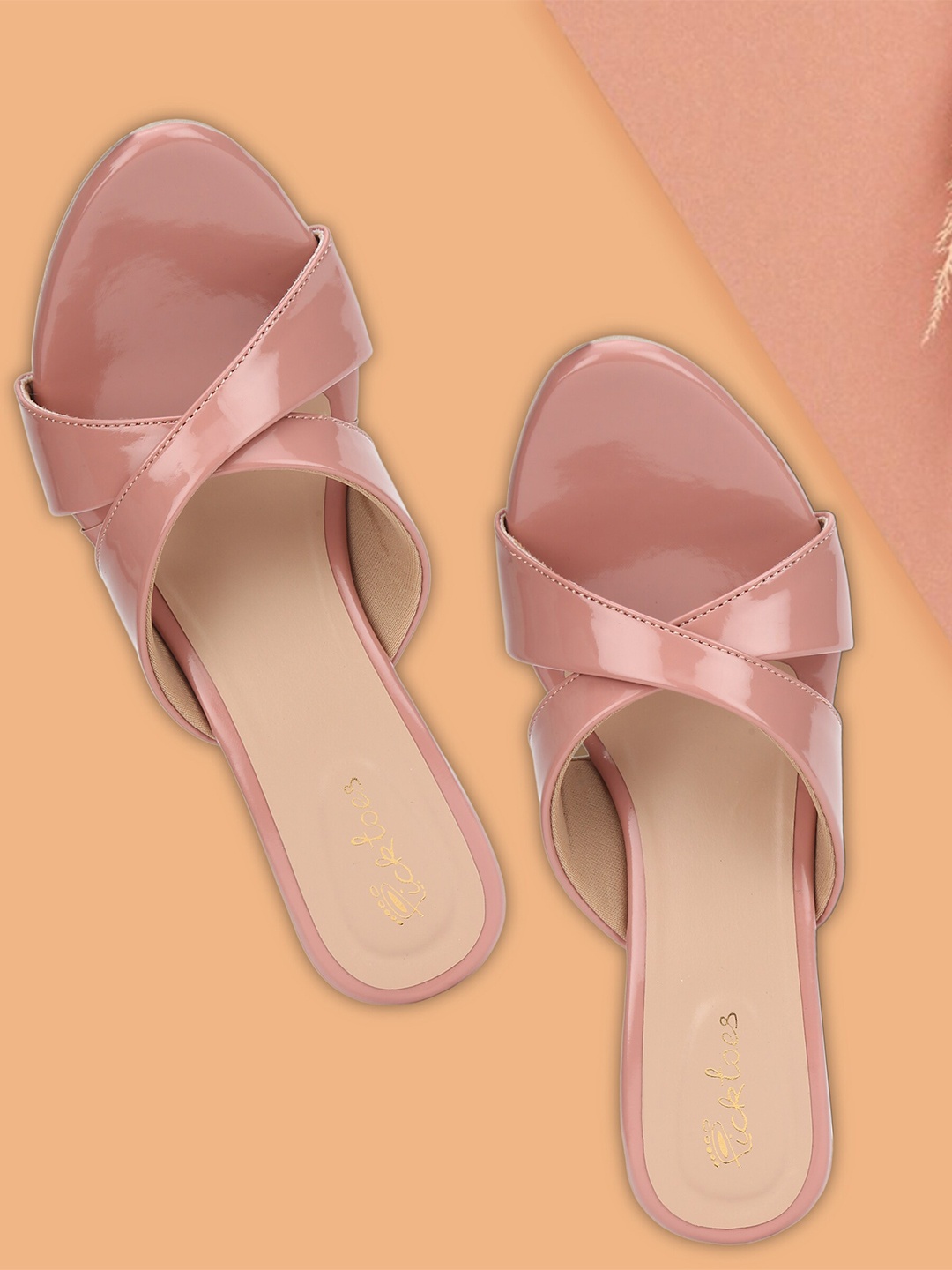 

Picktoes Open Toe Block Heels, Pink