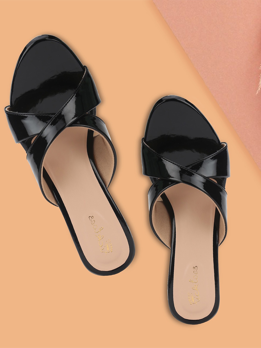 

Picktoes Open Toe Block Heels, Black