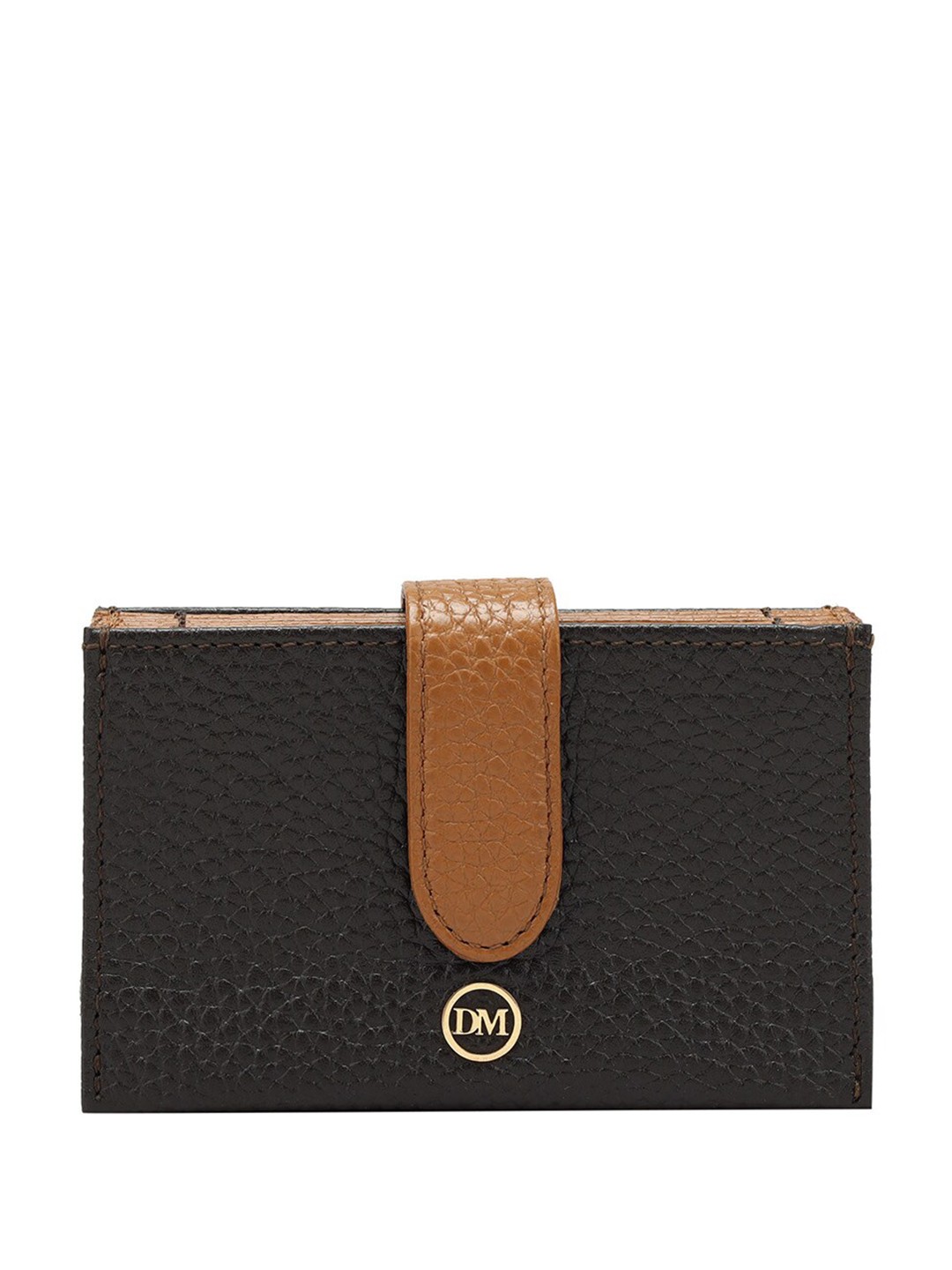 

Da Milano Men Abstract Textured Leather Card Holder, Brown