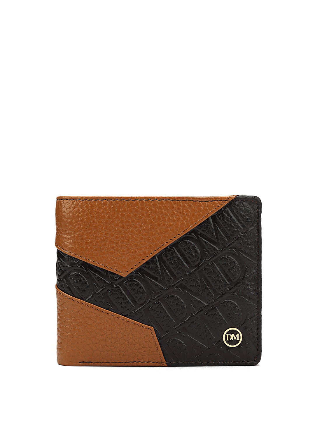 

Da Milano Men Textured Leather Two Fold Wallet, Brown