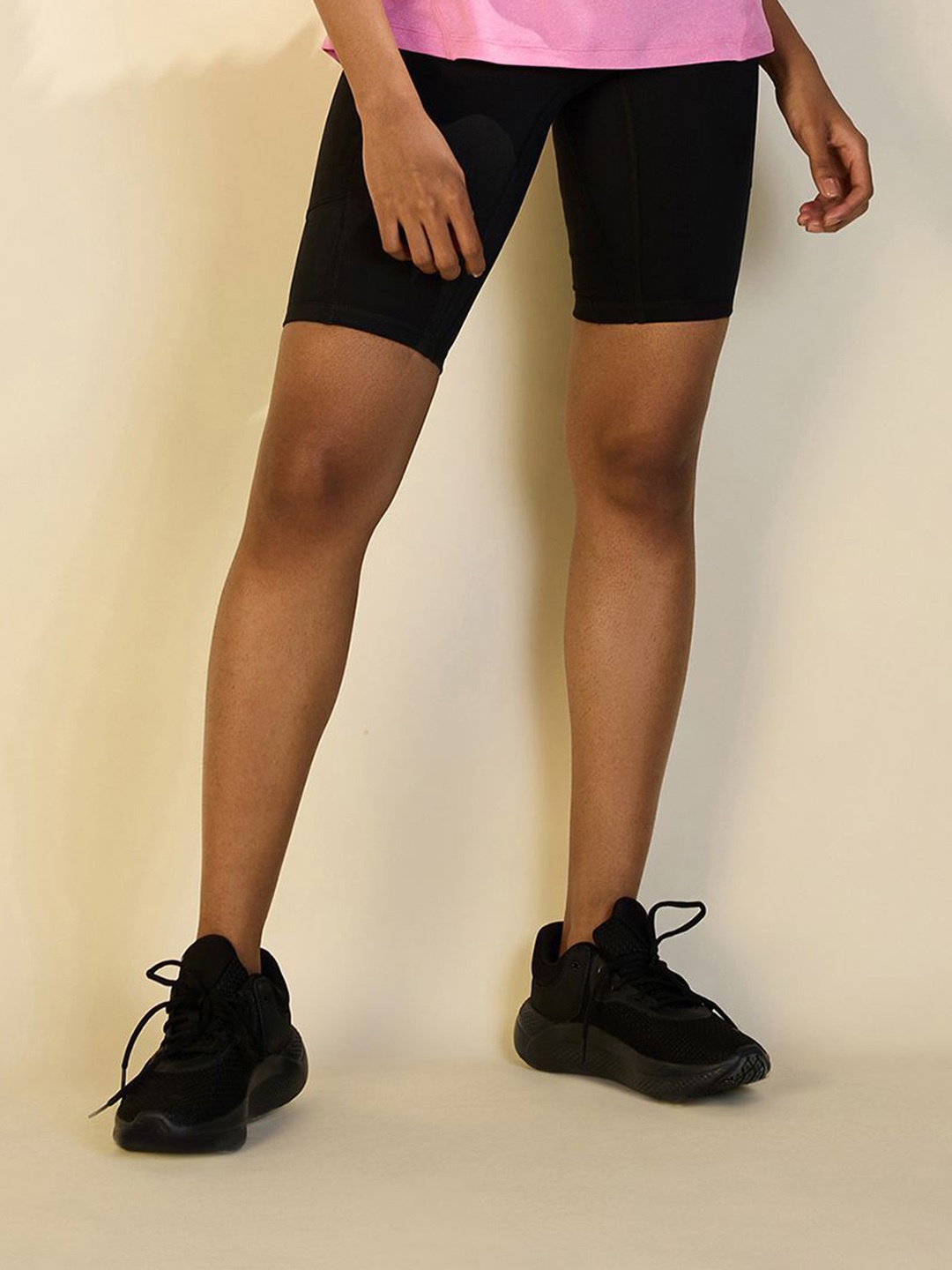 Nykd Women Slim Fit Cycling Shorts (NYK113), Black