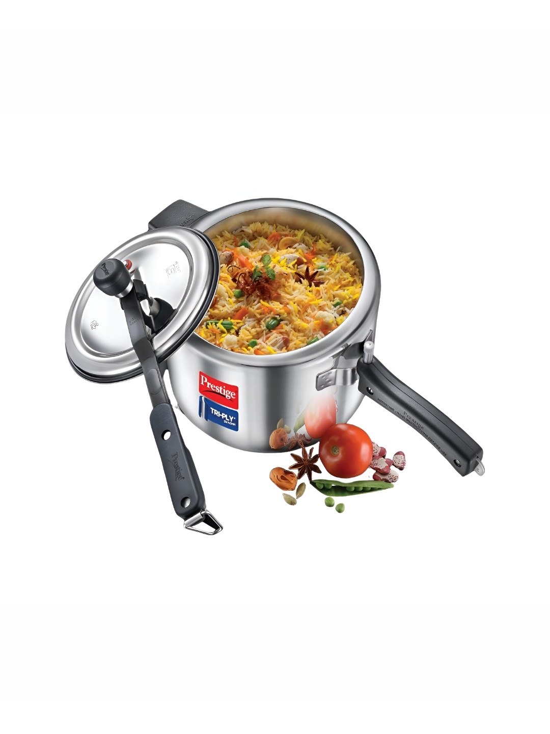 

Prestige Silver-Toned Stainless Steel Induction Base Pressure Cooker