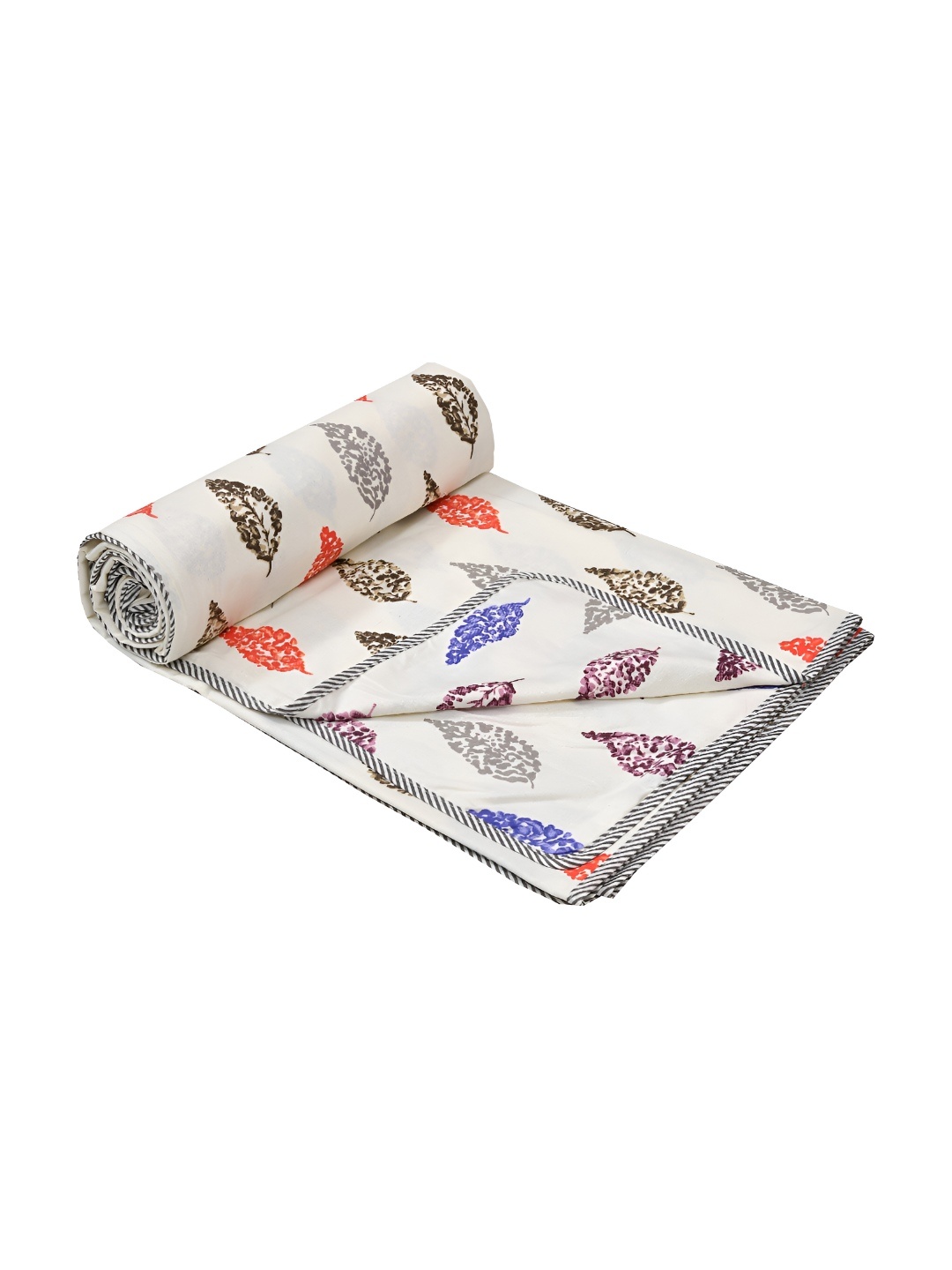 

Jinaya's White Floral Mild Winter 210 GSM Double Bed Dohar
