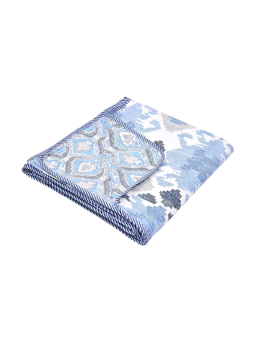 

Jinaya's Blue & Grey Printed Ethnic Motifs Mild Winter 210 GSM Reversible Double Bed Dohar