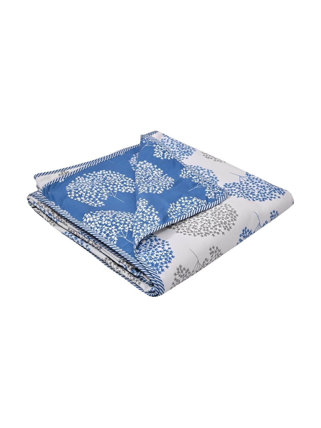 

Jinaya's Blue Ethnic Motifs Mild Winter Cotton 210 GSM Reversible Single Bed Dohar