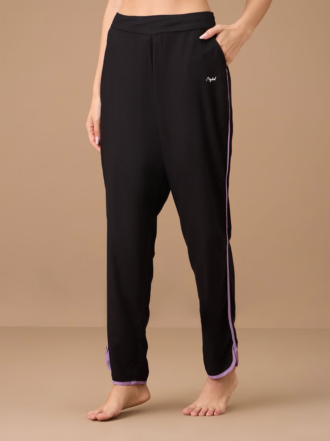 

Nykd Regular Fit Mid-Rise Lounge Pant, Black