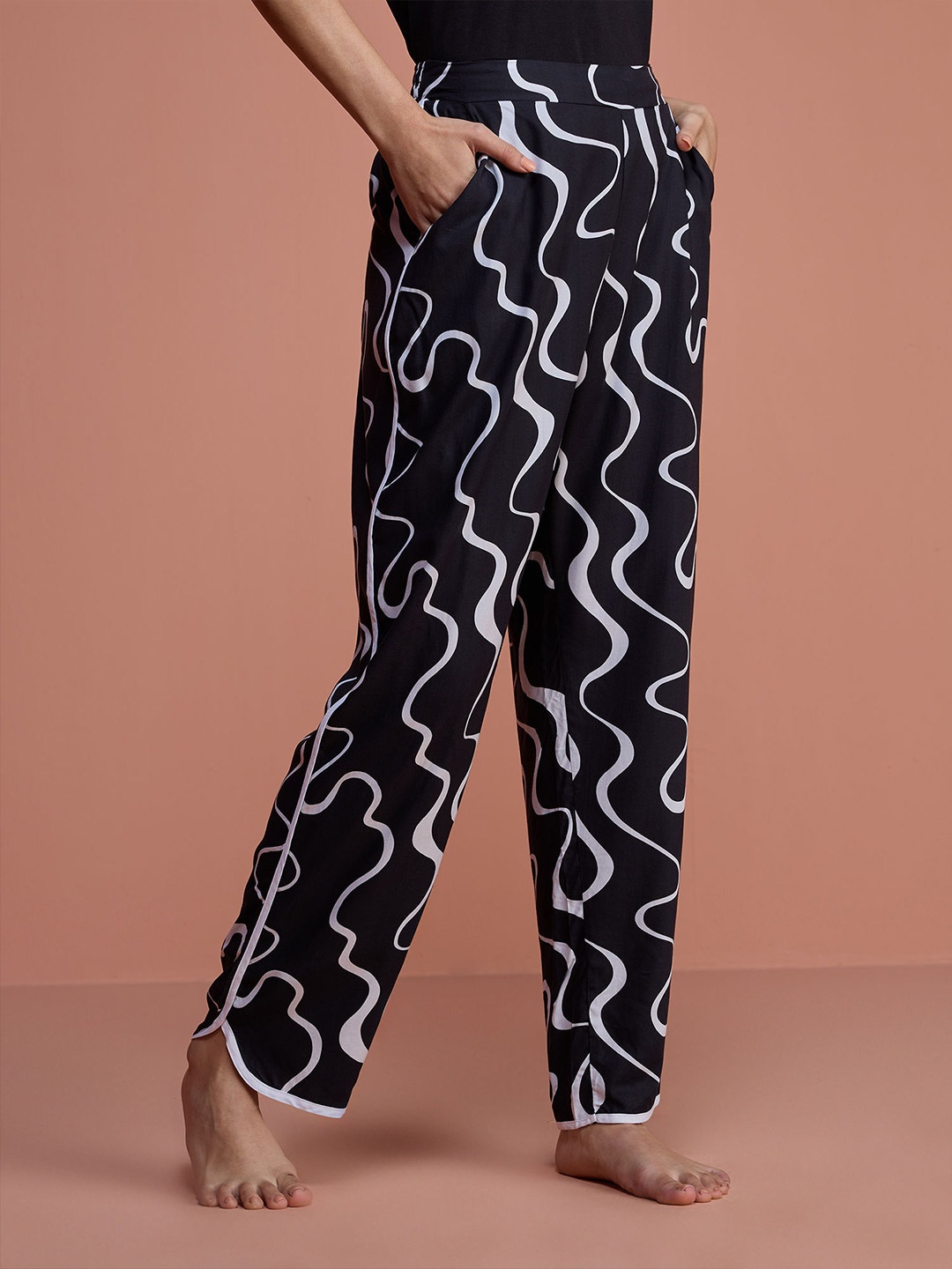 

Nykd Women Sleep In Step Out Lounge Pants, Black