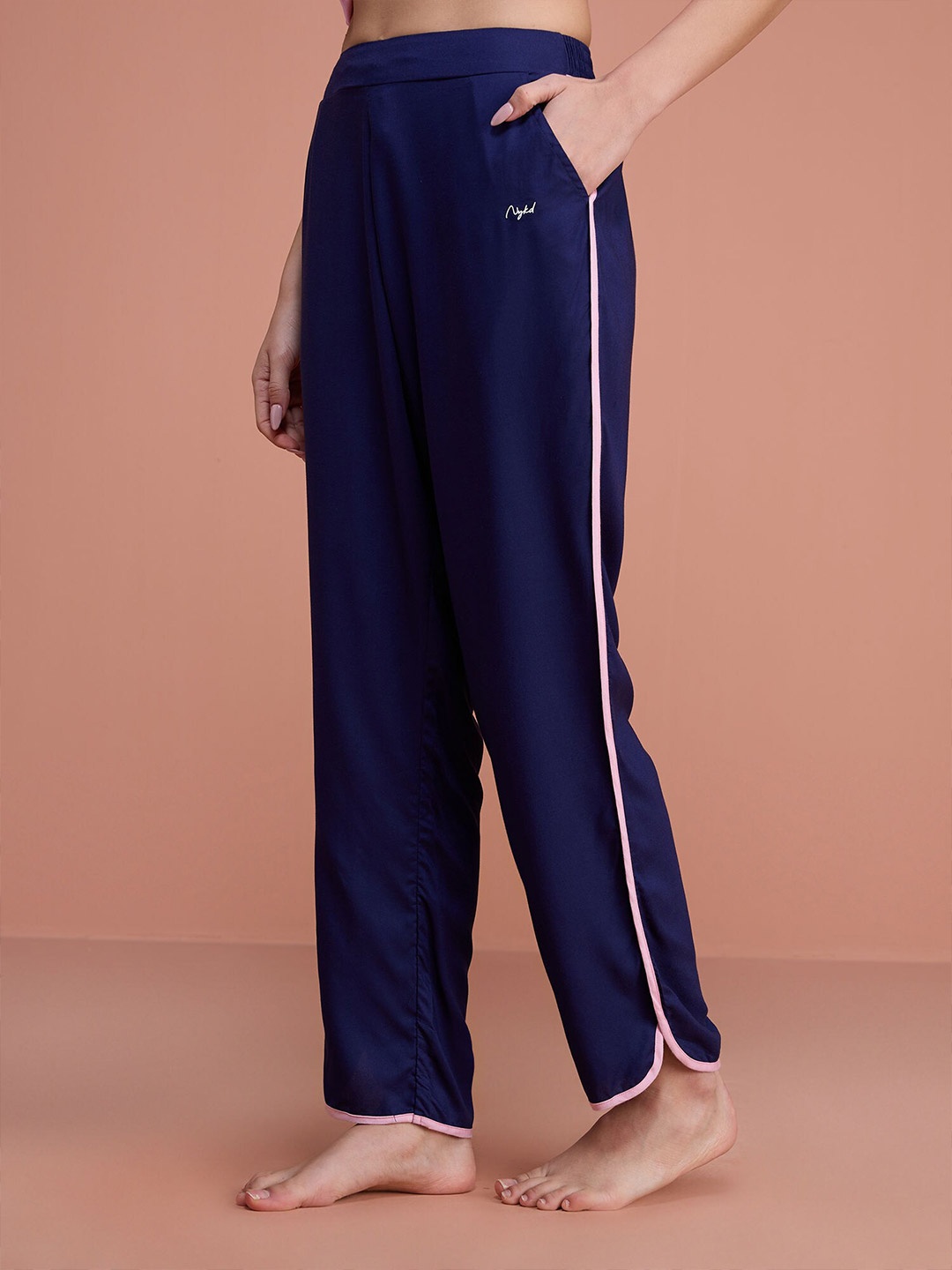 

Nykd High-Rise Straight Lounge Pants, Navy blue