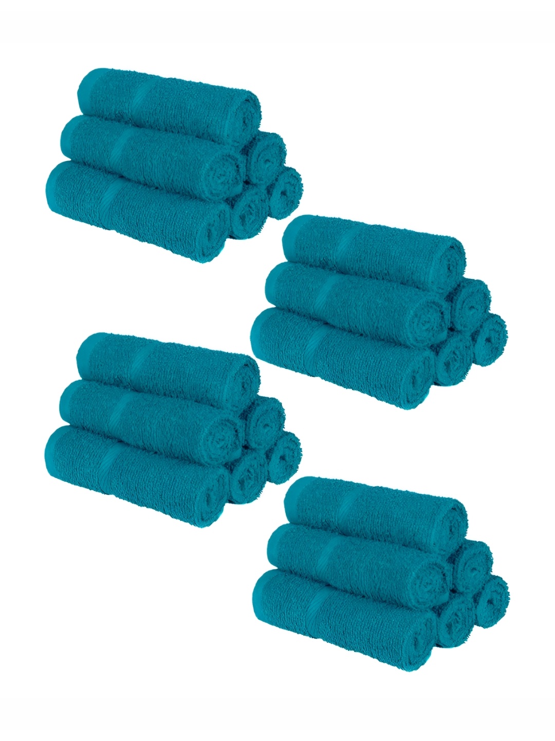 

Bedspun Teal Blue 24 Pieces Super Soft & Light Weight 350 GSM Terry Cotton Face Towels