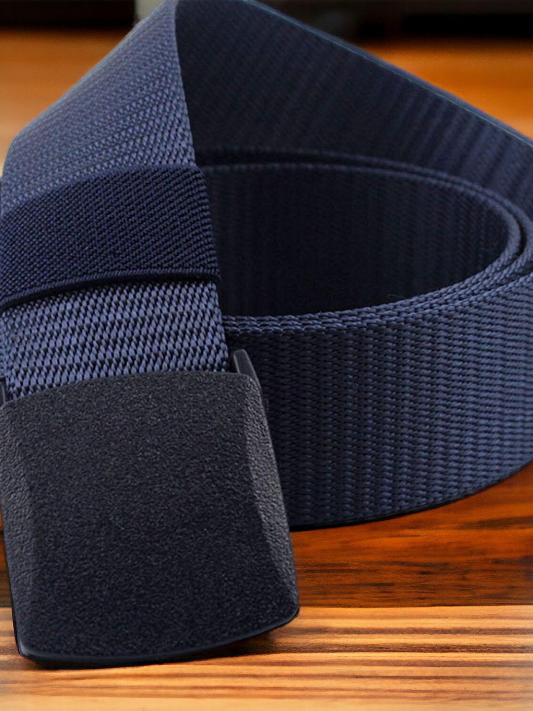 

Kastner Men Woven Design Slider Buckle Belt, Blue