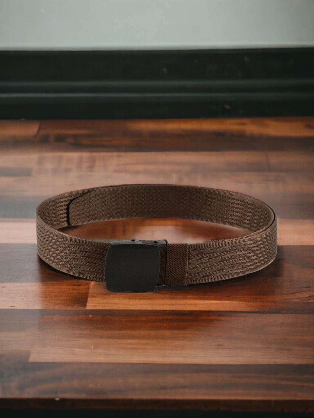 

Kastner Men Woven Design Slider Buckle Belt, Brown