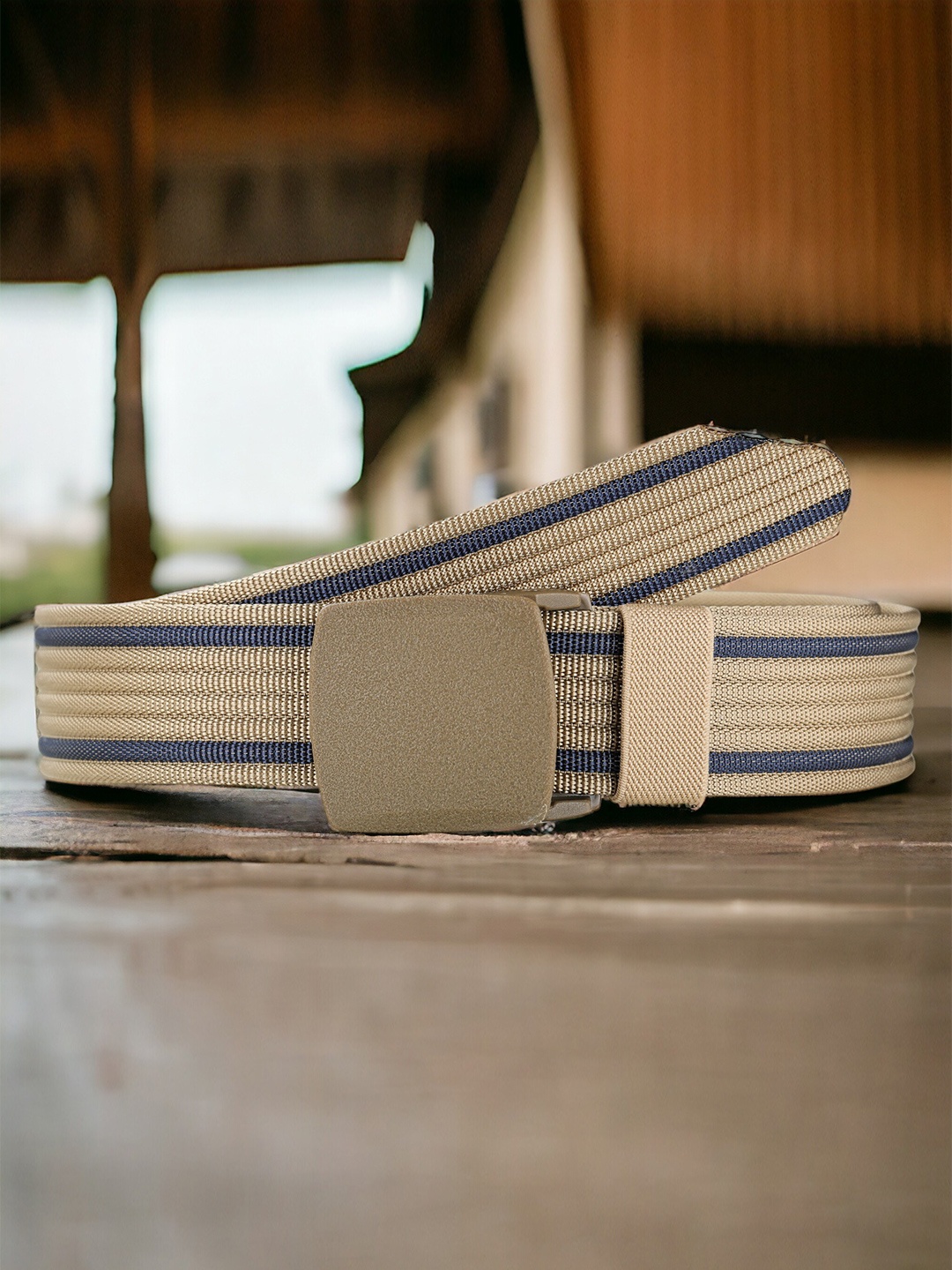 

Kastner Men Striped Belt, Beige