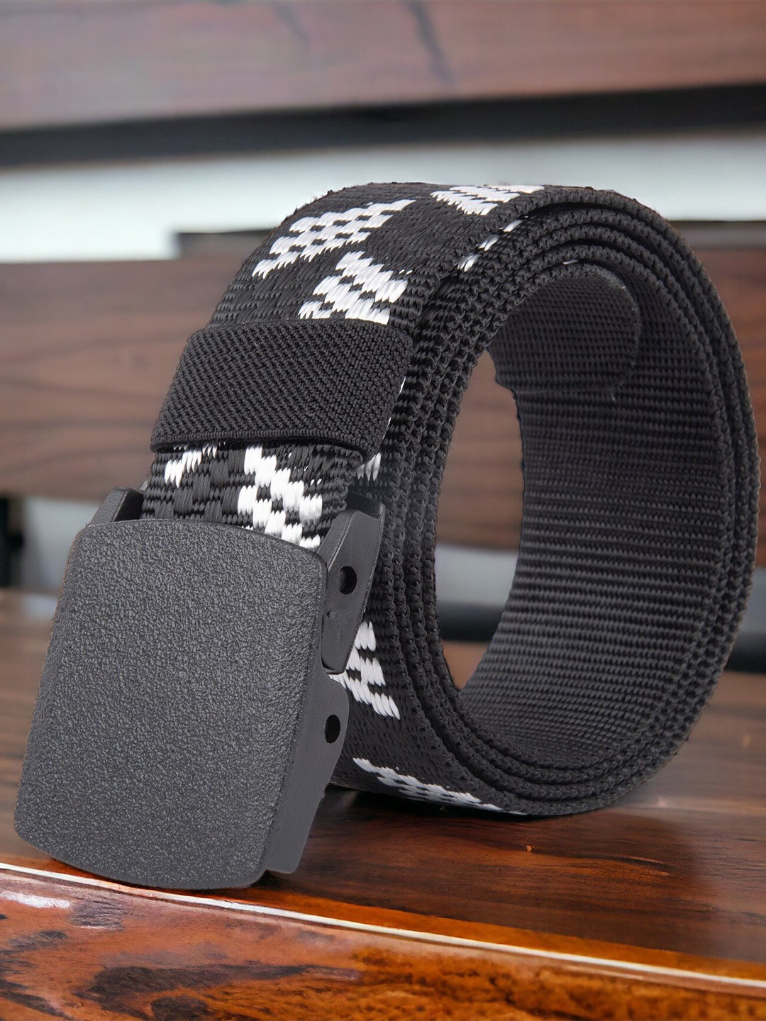 

Kastner Men Checked Belt, Black
