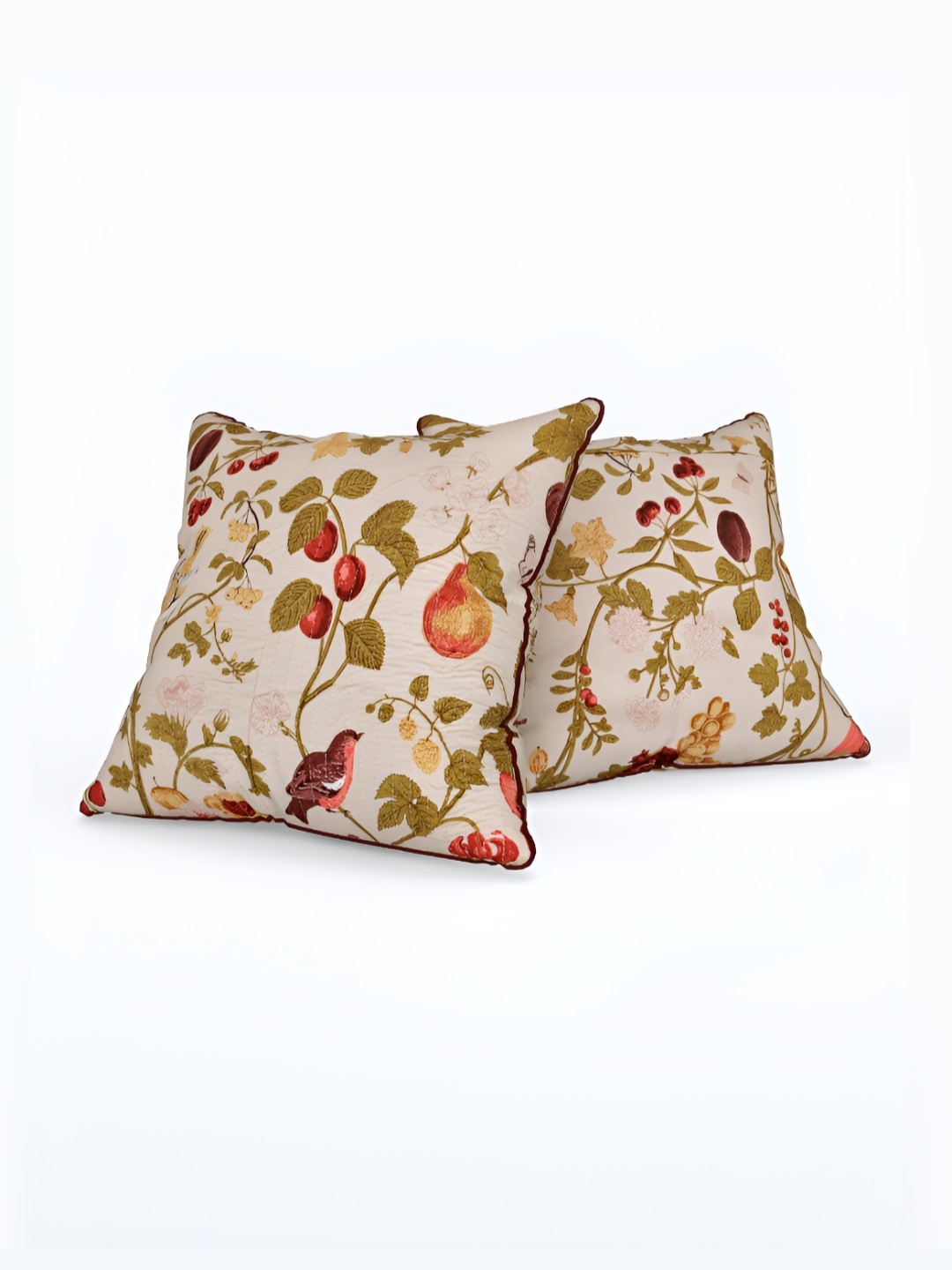 

Jinaya's Brown 2 Pieces Floral Square Cushion Covers