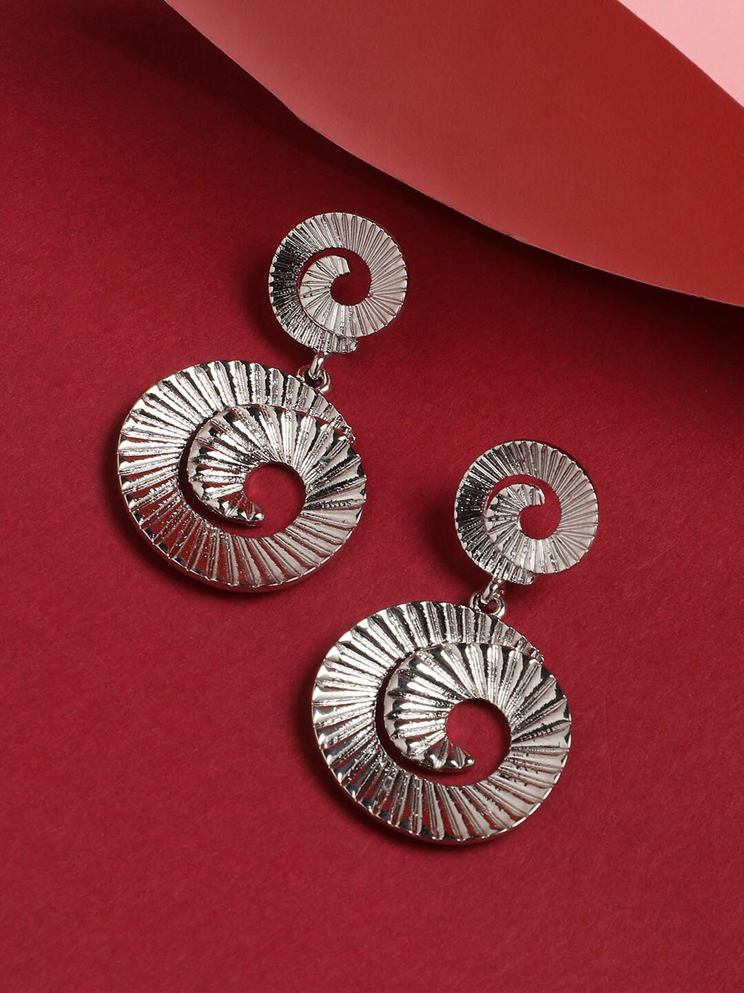 

DressBerry Silver-Toned Silver-Plated Contemporary Drop Earrings
