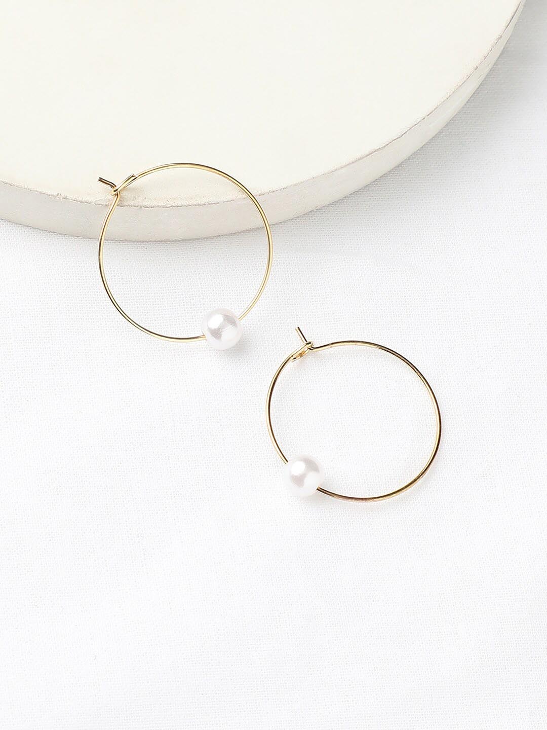 

DressBerry White Gold-Plated Hoop Earrings