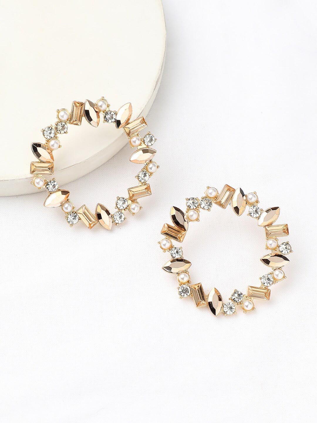 

DressBerry Gold-Toned Alloy Studs Earrings