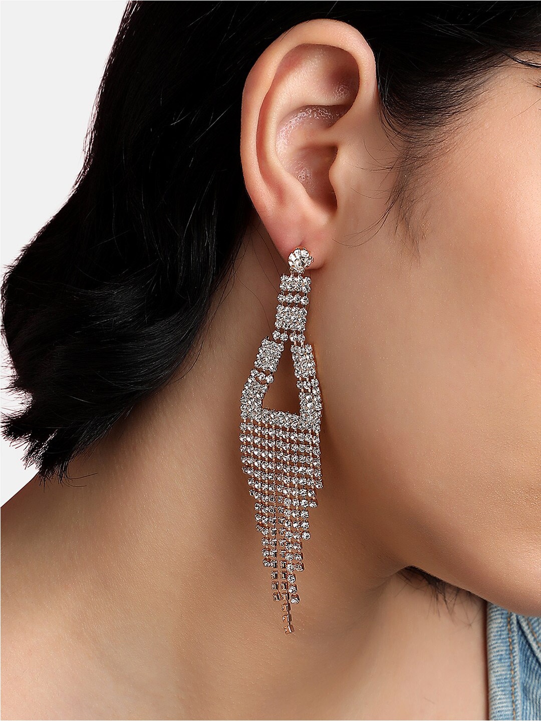 

DressBerry Silver-Toned Silver Plated Drop Earrings