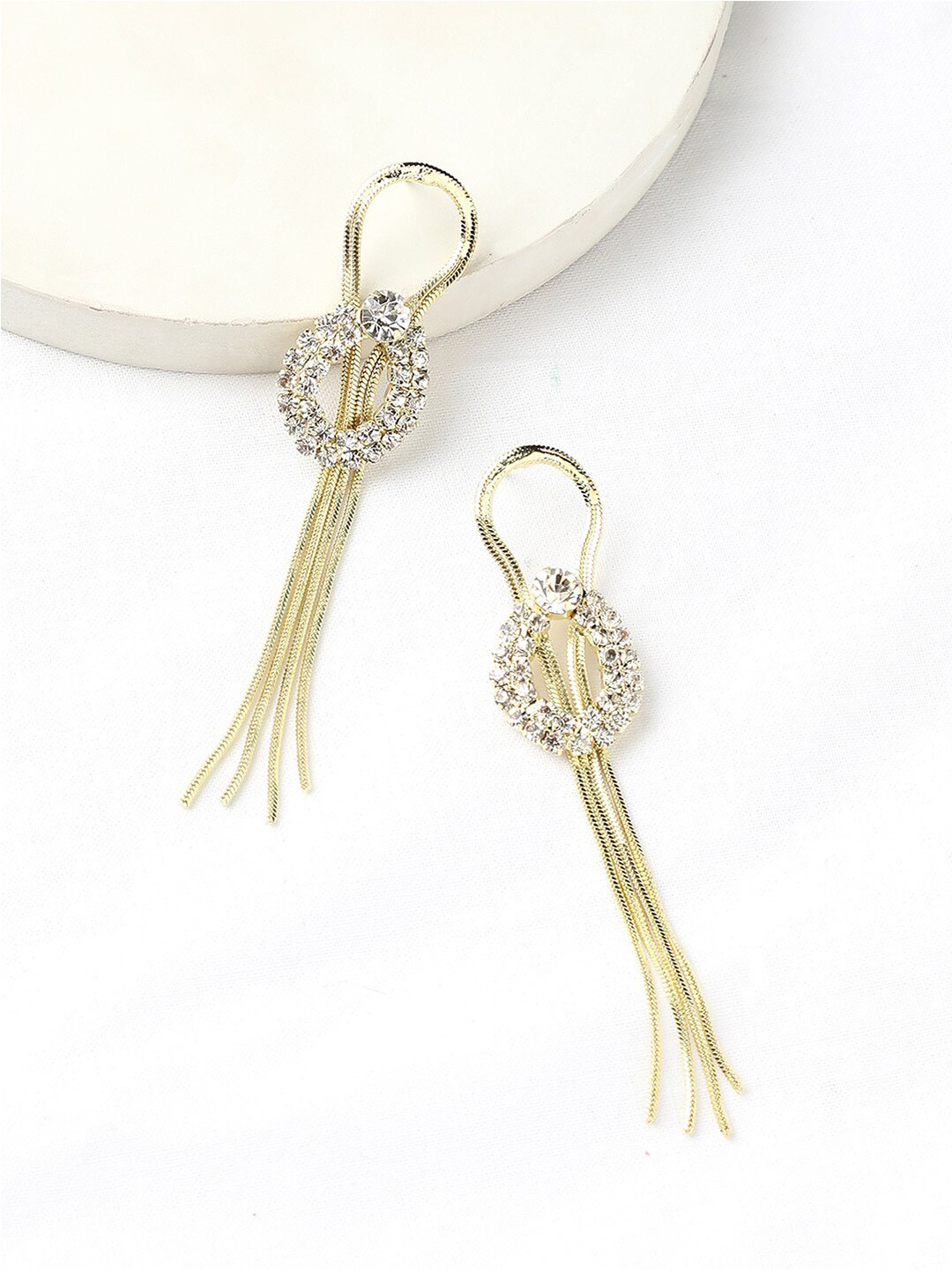 

DressBerry Gold-Toned Gold-Plated Contemporary Drop Earrings