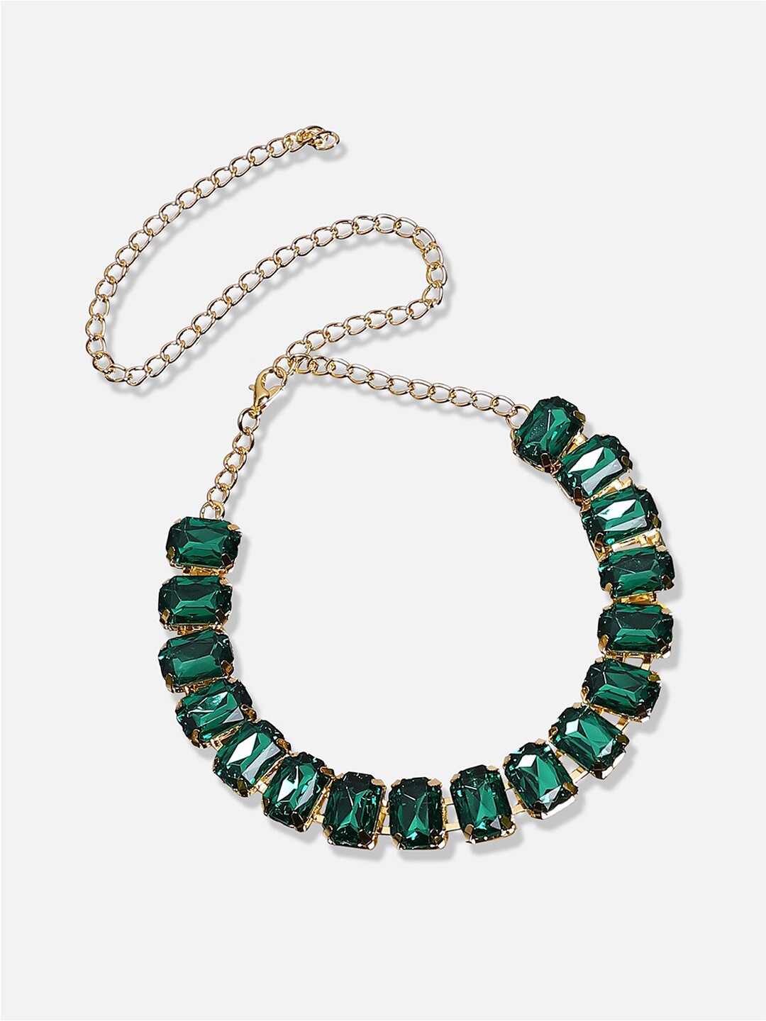 

DressBerry Green & Gold-Plated Stone-Studded Necklace