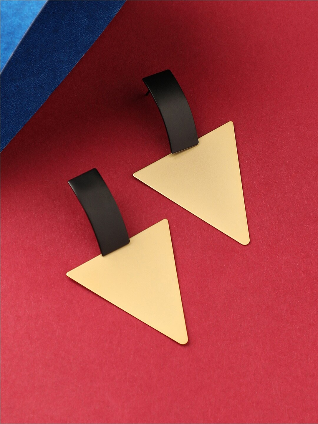 

DressBerry Gold Toned & Black Gold Plated Drop Earrings