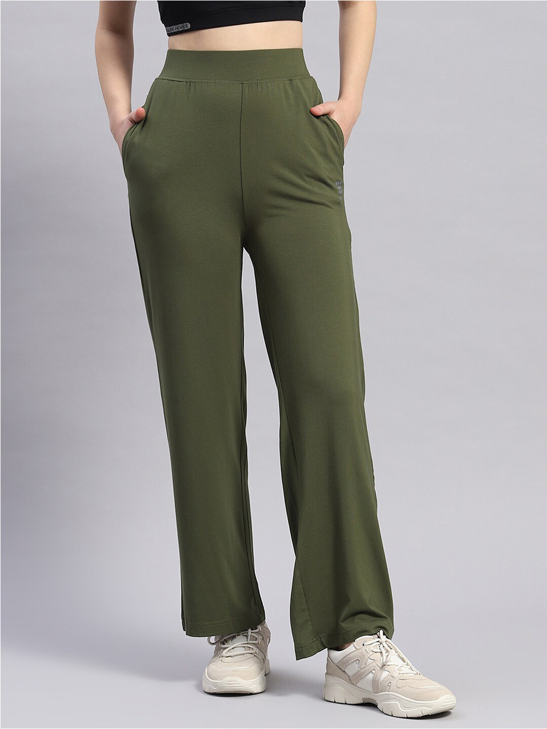 

rock.it Women Mid-Rise Sports Track Pant, Olive