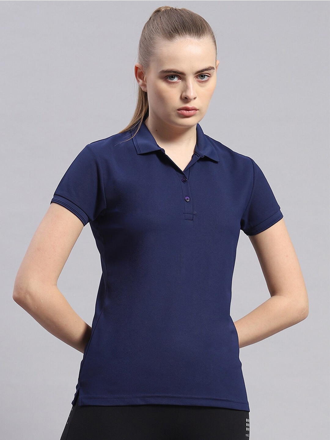 

rock.it Polo Collar Solid T-shirt, Navy blue