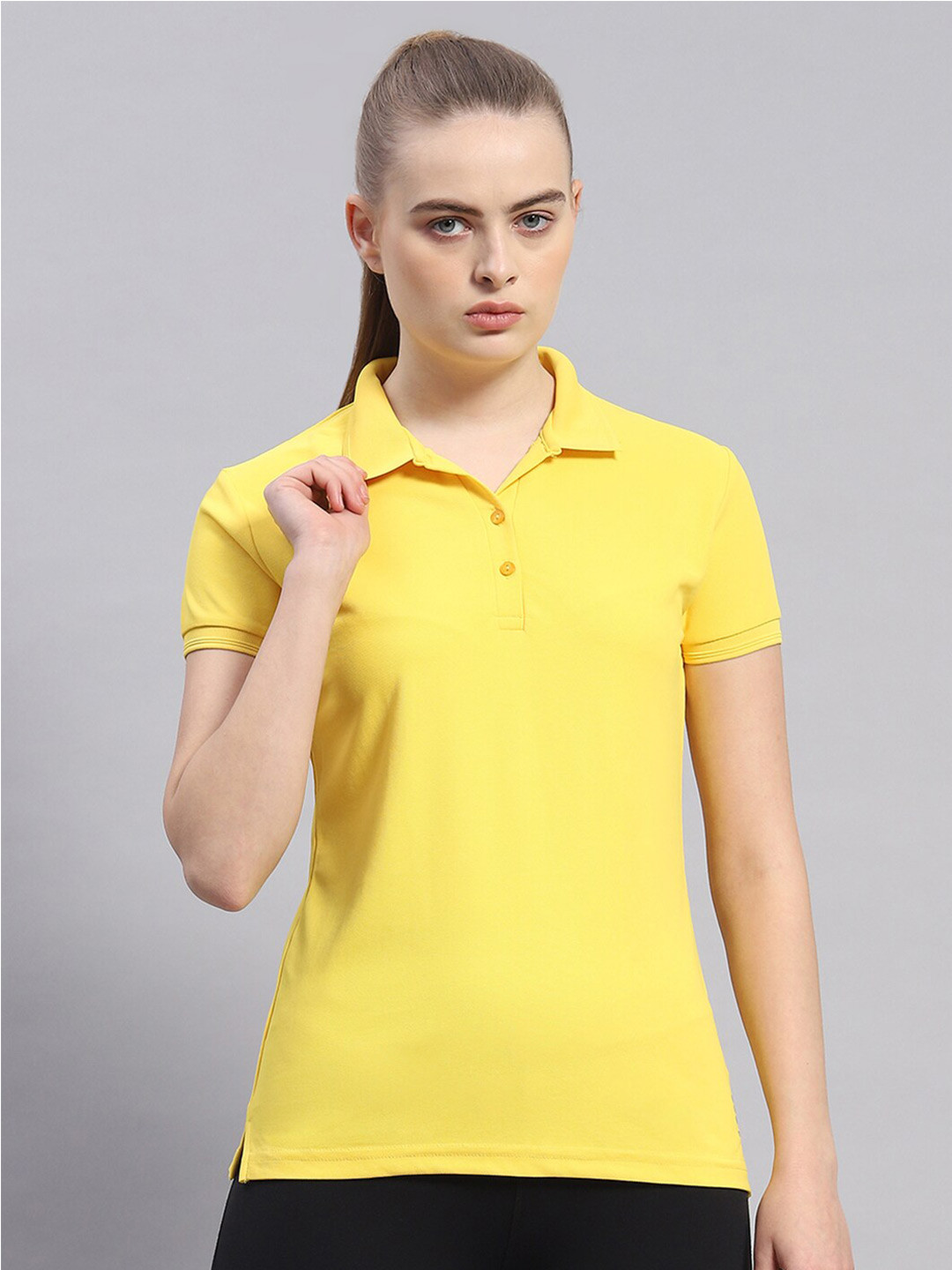 

rock.it Polo Collar Solid T-shirt, Yellow