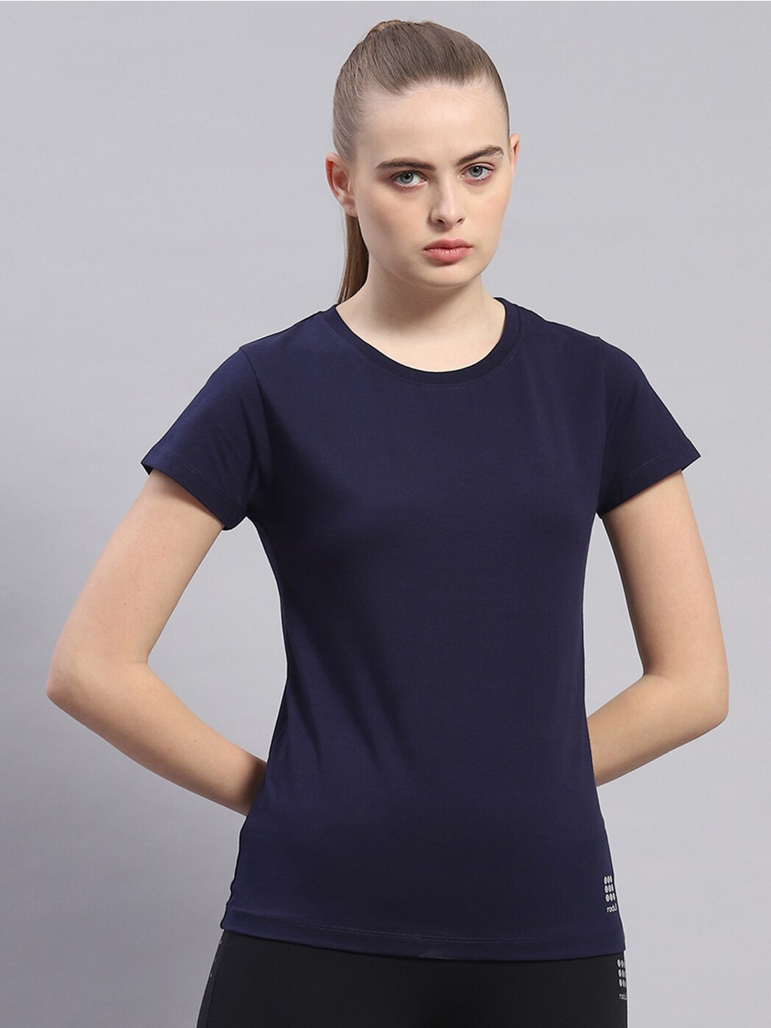 

rock.it Round Neck Short Sleeves Casual Top, Navy blue