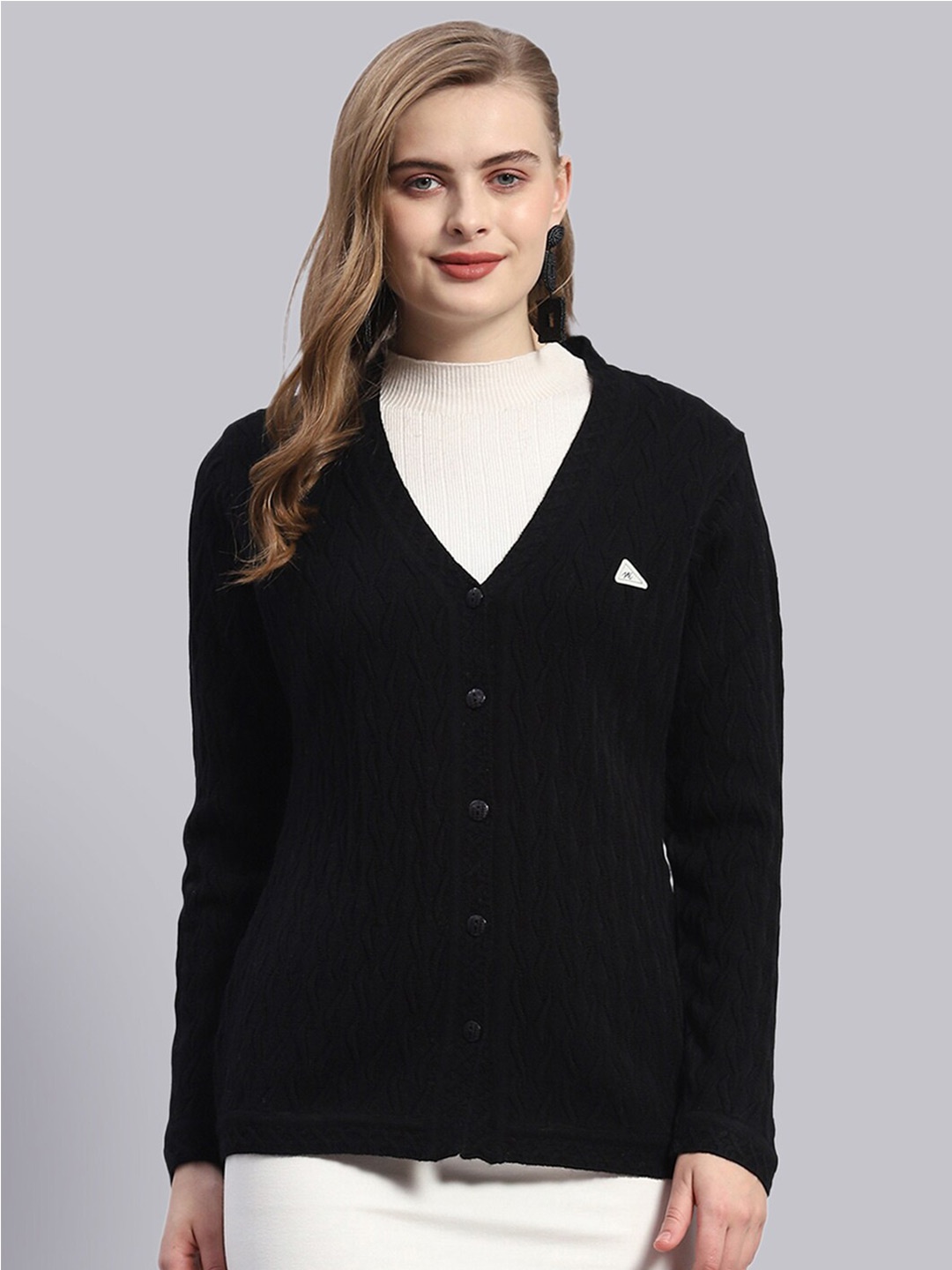 

Monte Carlo V-Neck Woollen Cardigan, Black