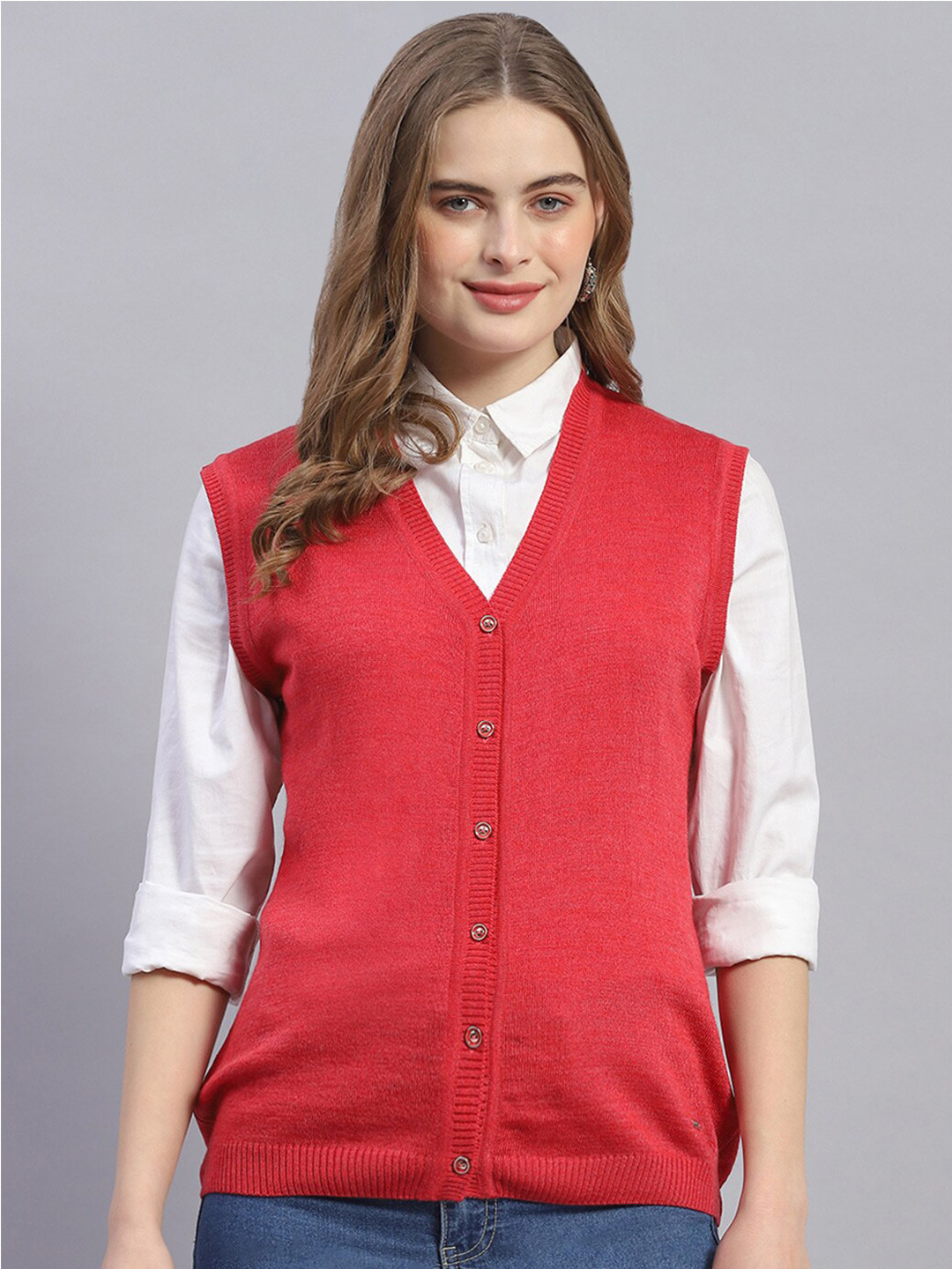 

Monte Carlo V-Neck Cardigan Sweater, Pink