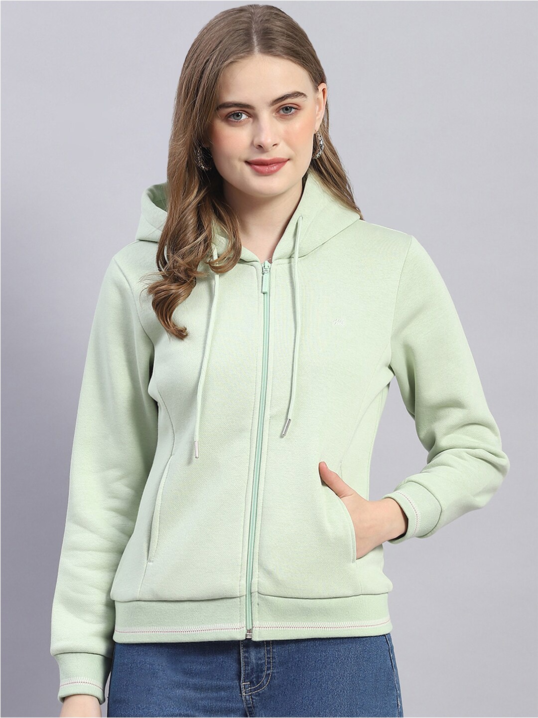 

Monte Carlo Hooded Front-Open Sweatshirt, Green