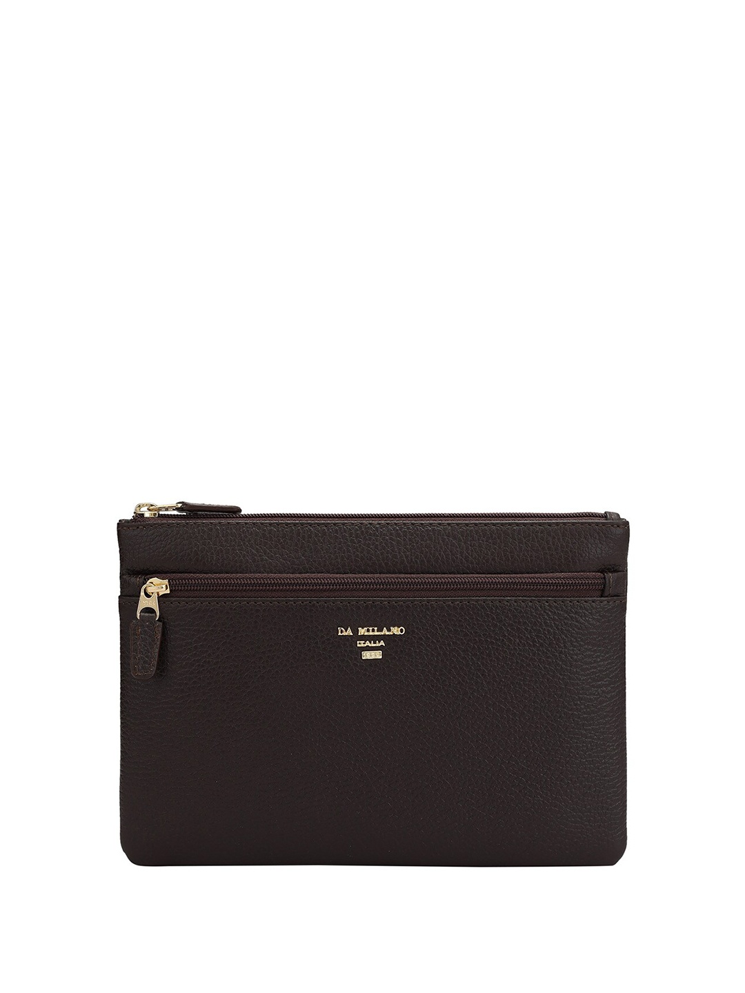 

Da Milano Textured Genuine Leather Travel Pouch, Brown