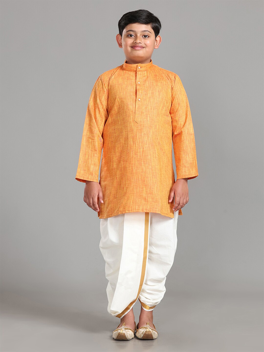 

ALAYA Boys Orange Regular Kurta with Dhoti Pants