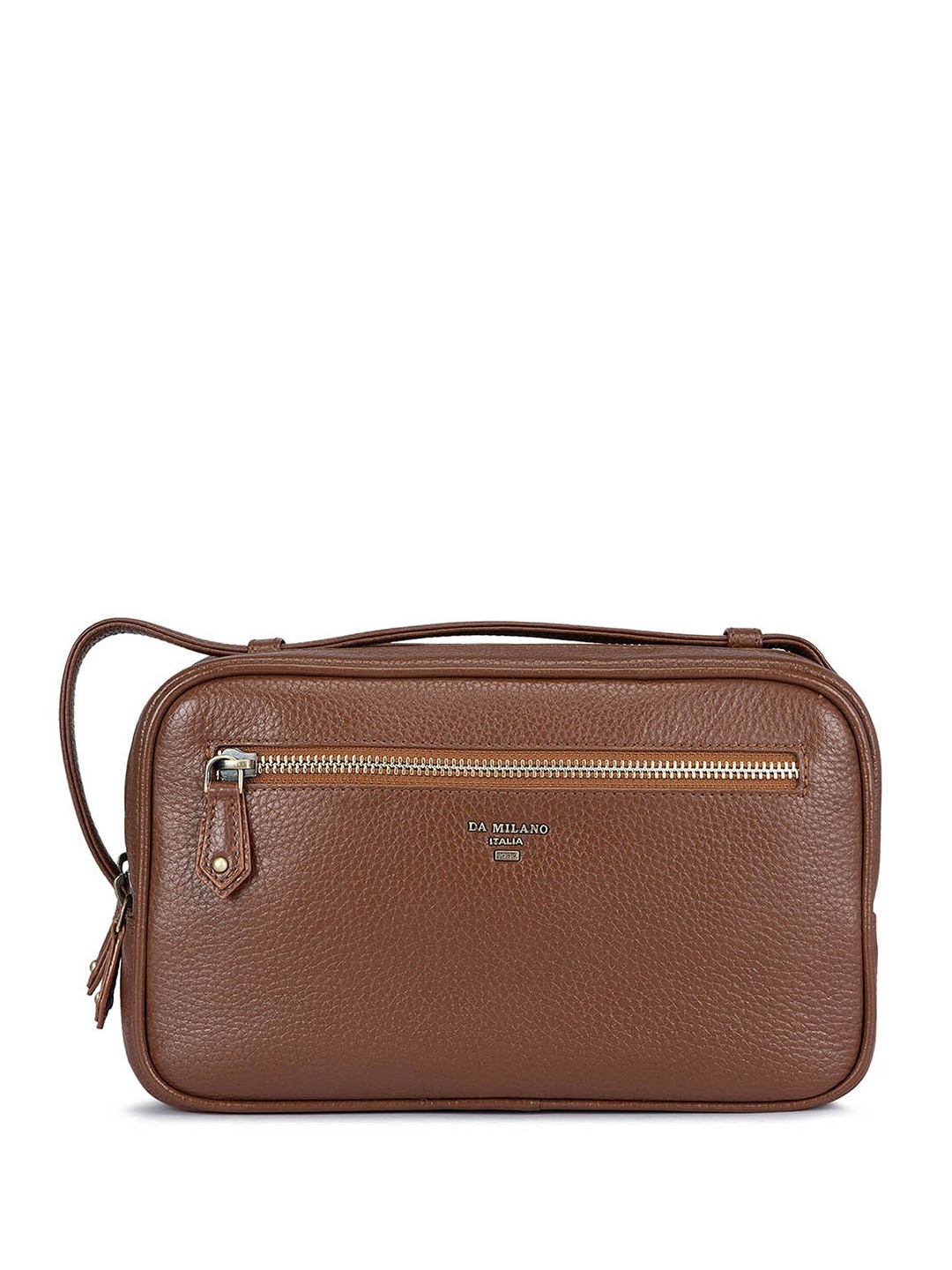 

Da Milano Textured Leather Travel Pouch, Brown