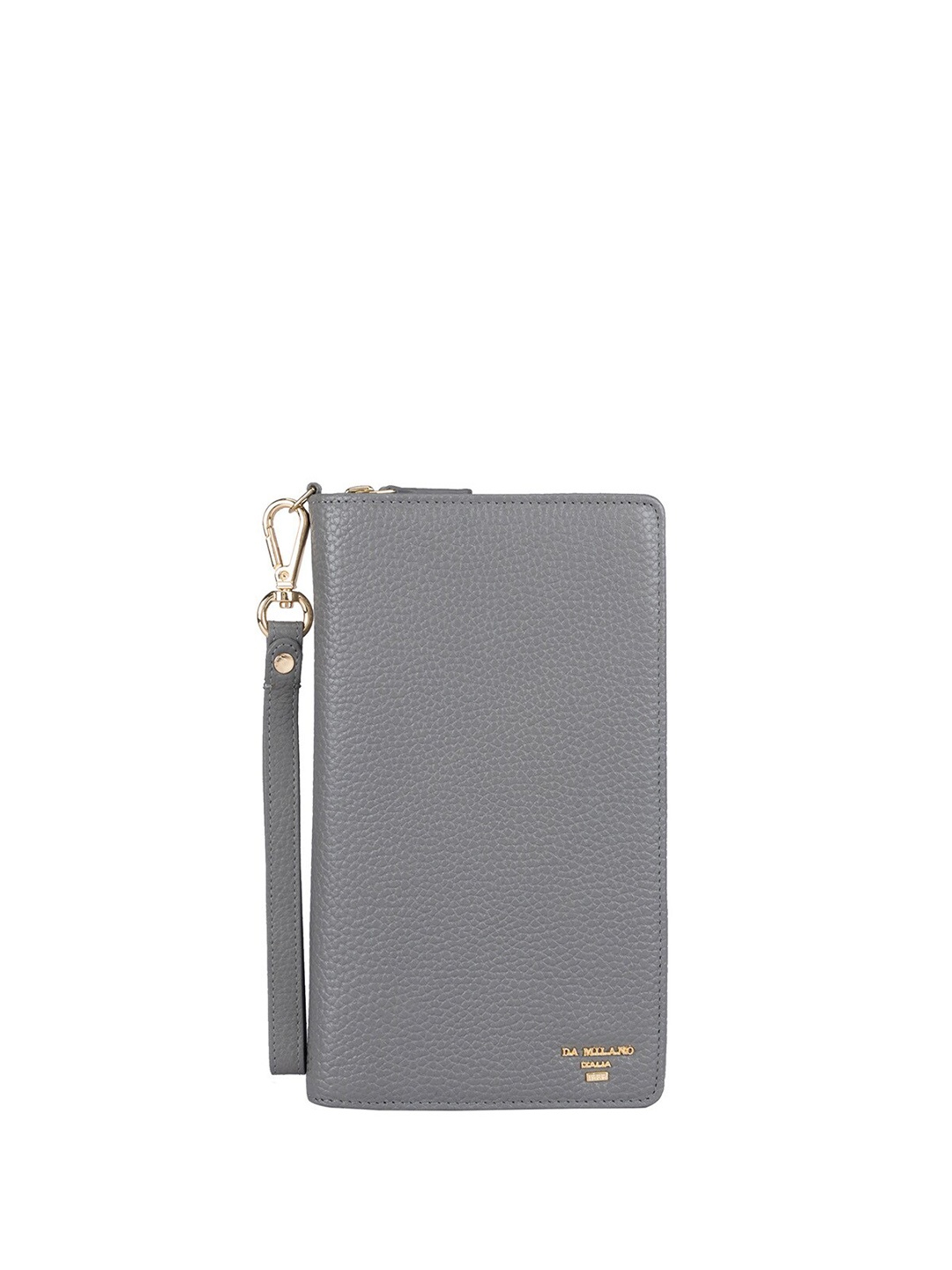 

Da Milano Textured Genuine Leather Passport Cover, Grey