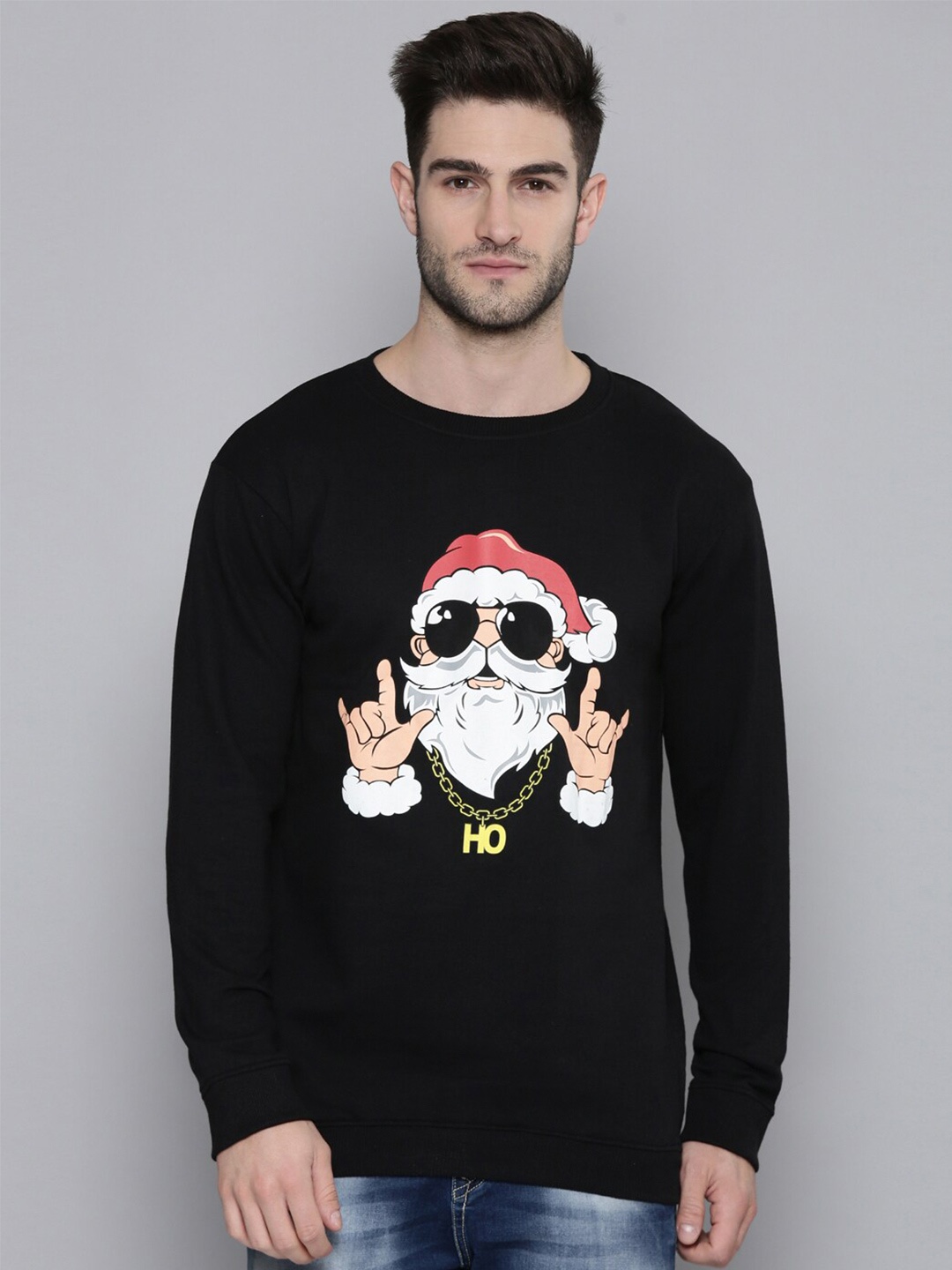 

SMARTEES Graphic Printed Fleece Pullover, Black