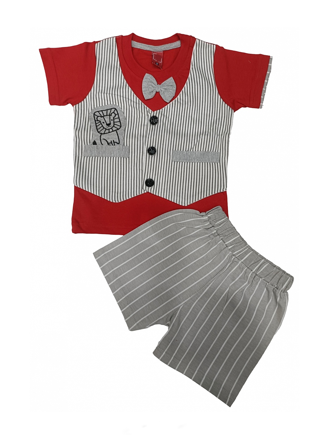 

BAESD Boys Printed T-Shirt With Shorts, Red