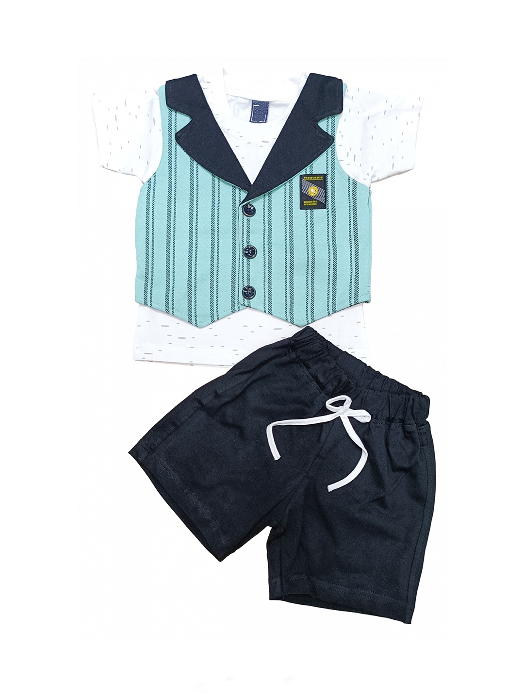 

BAESD Boys Striped T-shirt With Shorts, Green