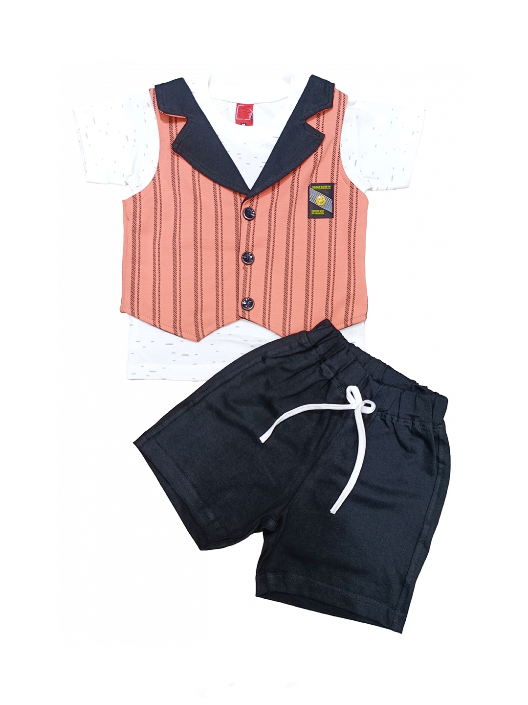 

BAESD Boys Striped T-shirt With Shorts, Orange