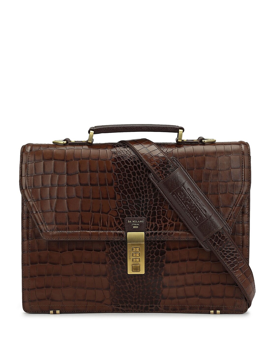 

Da Milano Textured Messenger Bag, Brown