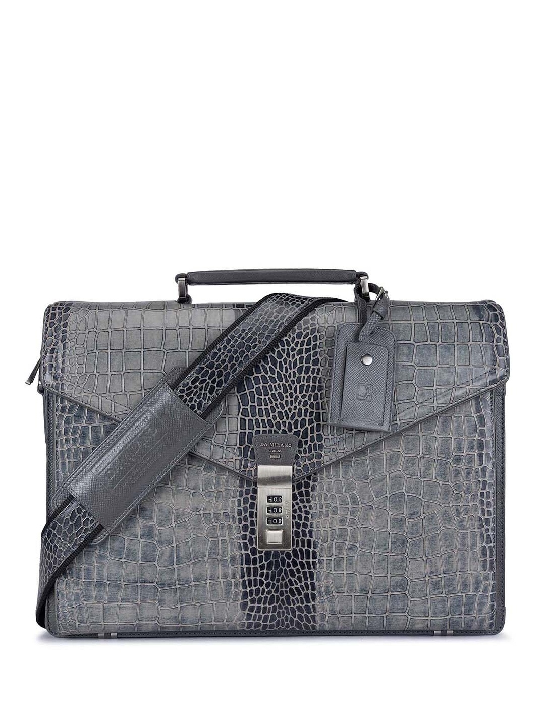 

Da Milano Textured Messenger Bag, Grey