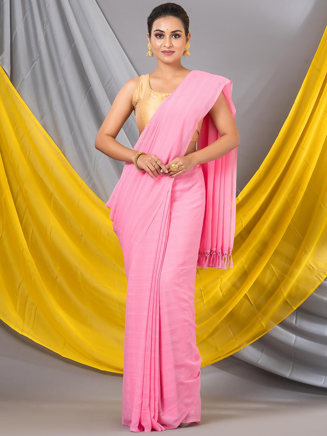 

MAHALASA Art Silk Designer Saree, Pink