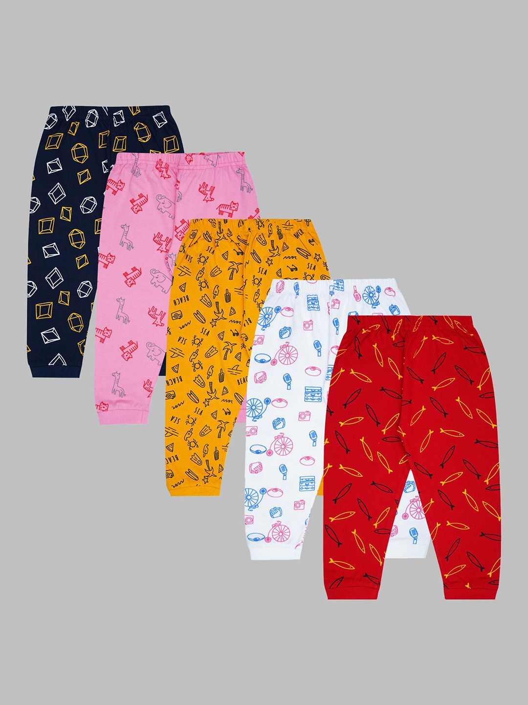 

BAESD Infants Pack Of 5 Printed Track Pants, Red