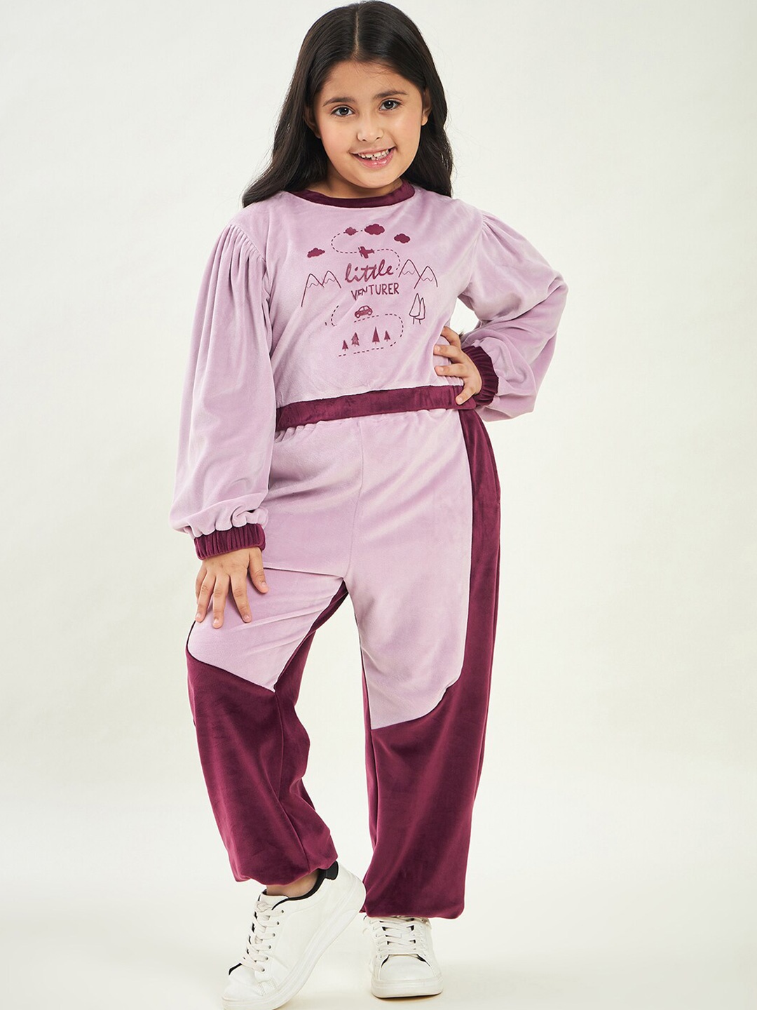 

Stylo Bug Girls Printed Pure Cotton Clothing Set, Purple